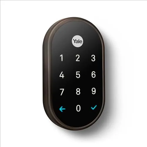 Close up of the keypad and touch strip on the lock face