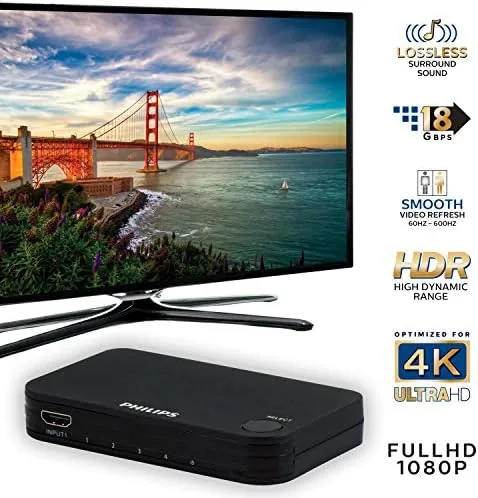 The Philips 4 Device HDMI Switch, Wireless Remote, Use with 4K in real use
