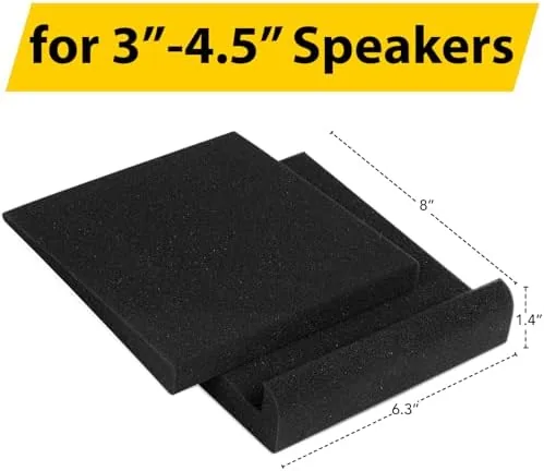 Close look at the Studio Monitor Isolation Pads for 3-4.5 inches Small Speakers, Pair build quality