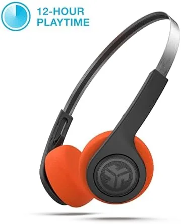 Close look at the JLab Rewind Wireless Retro Headphones, Black, Bluetooth 4.2, 14 Hours build quality