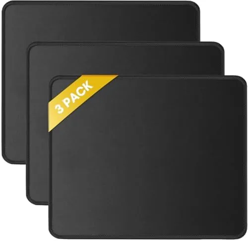JIKIOU 3 Pack Mouse Pad with Stitched Edge, Perfect Size 10.2x8.3in Black | Anti-Fray Review: Tested and Rated
