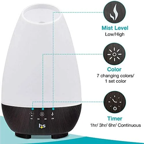 The HealthSmart 500ML Essential Oil Diffuser for Large Rooms, Cool Mist compared in context