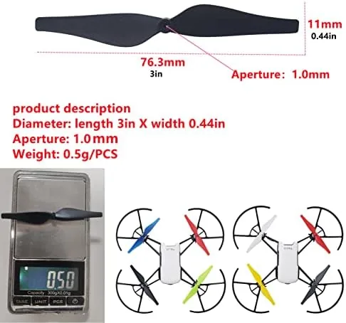 Close up of a single DJI Tello propeller showing the hub and blade shape