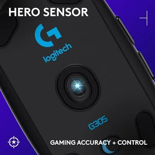 Top-down view of the black G305 showing the six button layout