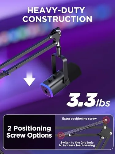 Close look at the InnoGear Microphone Stand Mic Boom Arm Windscreen Pop Filter, Medium build quality