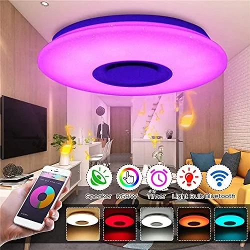 Testing the Led Music Ceiling Light with Bluetooth Speaker 36W 20 inch over two weeks