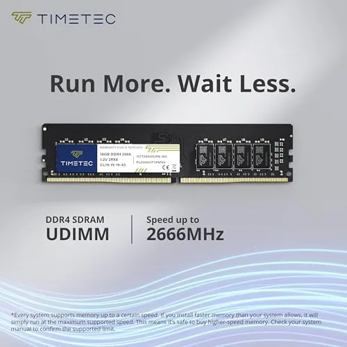 Close look at the Timetec 32GB KIT (2x16GB) DDR4 2666MHz (PC4-2666V) PC4-21300 UDIMM Desktop build quality