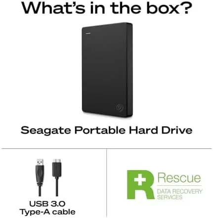 Close look at the Seagate Portable 2TB External Hard Drive HDD ,  USB 3.0 build quality