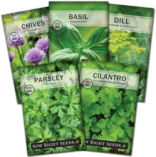 Sow Right Seeds - 5 Herb Seed Collection for Planting - Genovese Basil, Chives Review: Tested and Rated