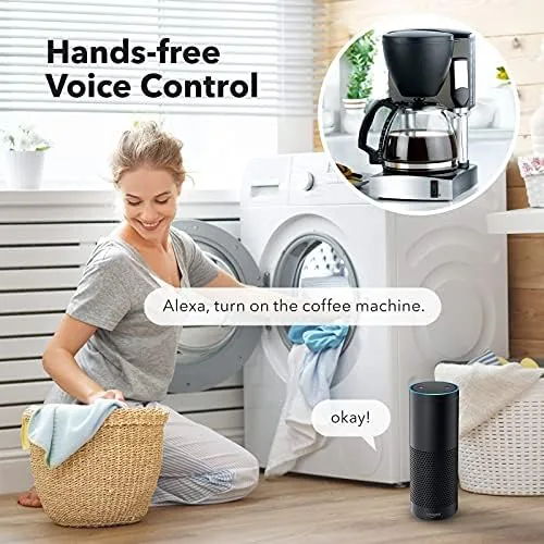 A BN-LINK smart plug controlling a floor lamp in a living room