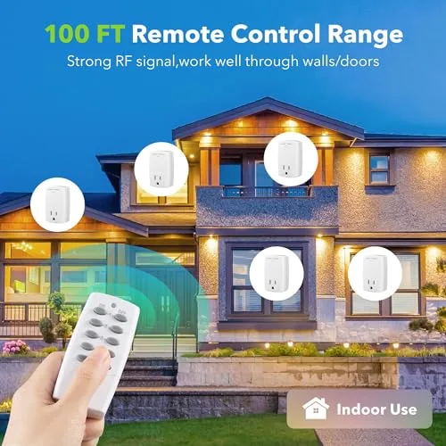Detail shot of the BN-LINK Mini Wireless Remote Control Outlet Switch Power Plug in features