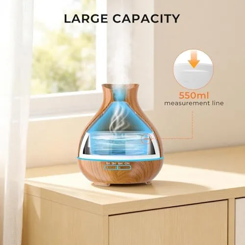 Another view of the Aromatherapy Essential Oil Diffuser 550ml 12 Hours Wood Grain Aroma