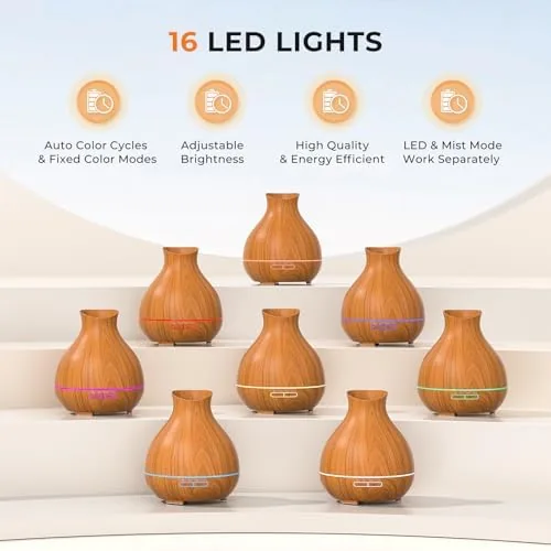 The Aromatherapy Essential Oil Diffuser 550ml 12 Hours Wood Grain Aroma compared in context