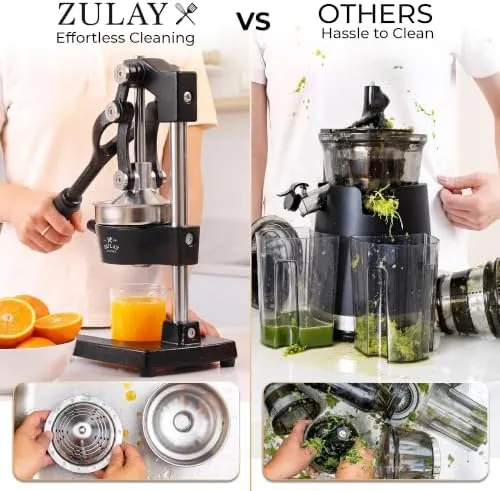 The detached strainer and juice cup of the Zulay juicer for cleaning