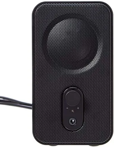 The Amazon Basics AC-Powered Computer Speakers for Desktop or Laptop PC in real use