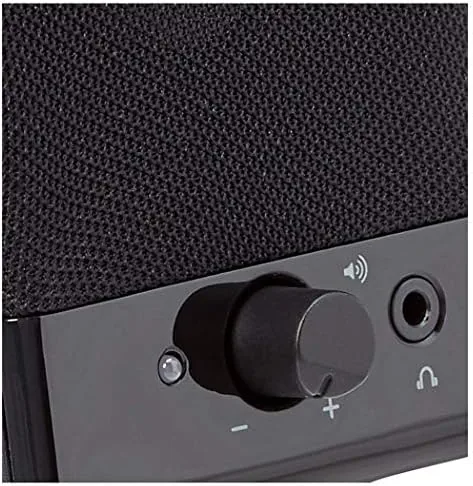 Close look at the Amazon Basics USB-Powered Computer Speakers with Volume Control for Desktop build quality