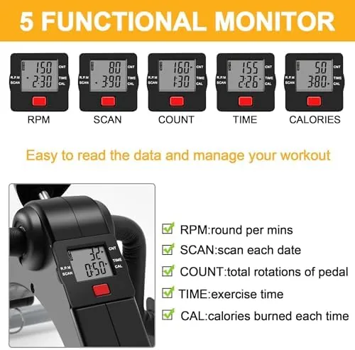 Using the pedal exerciser for arm exercise at a desk