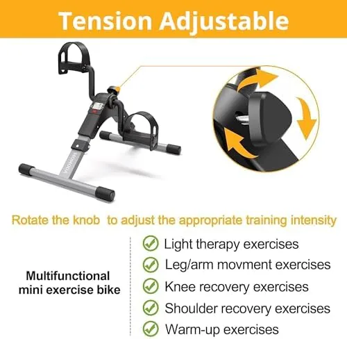 Pedal exerciser folded for storage