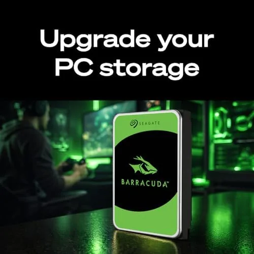 Detail shot of the Seagate Bare Drives BarraCuda 1TB Internal Hard Drive HDD ,  features
