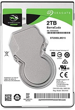 Close look at the Seagate BarraCuda 2TB Internal Hard Drive HDD ,  2.5 Inch build quality