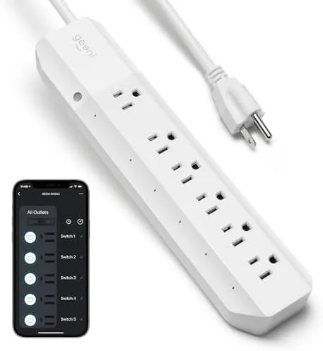 Geeni Smart Surge Protector Power Strip with 6 Wi-Fi Outlets, 3 ft. Cord | Review: Tested and Rated