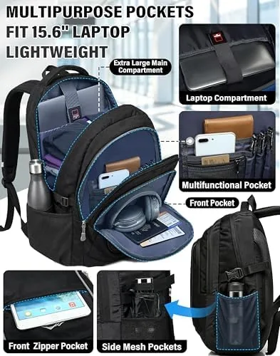 Close look at the ProEtrade Backpack Bookbag for College Sturdy Travel Business Hiking Fit build quality