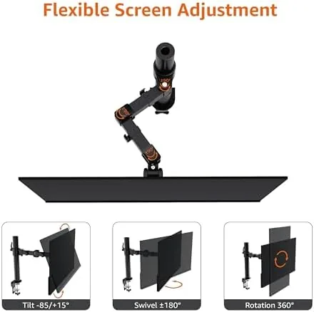 The Amazon Basics Single Computer Monitor Stand with Cable Management, Height in real use