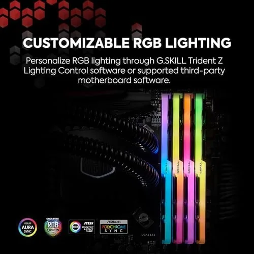 Detail shot of the G.SKILL Trident Z RGB Series DDR4 RAM (XMP) 32GB (2x16GB) features