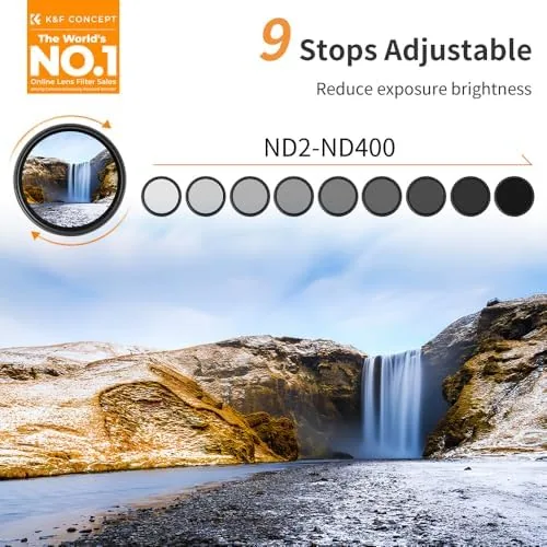 Close look at the K&F CONCEPT 82mm Variable ND2-400 Lens Filter (1-9 Stops) for build quality