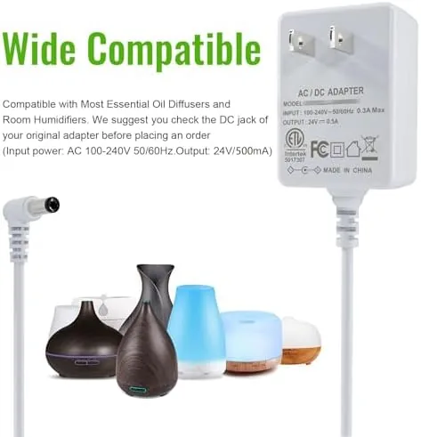 Close look at the SoulBay ETL Listed 24V Diffuser Humidifier Power Cord, 5.6FT | build quality