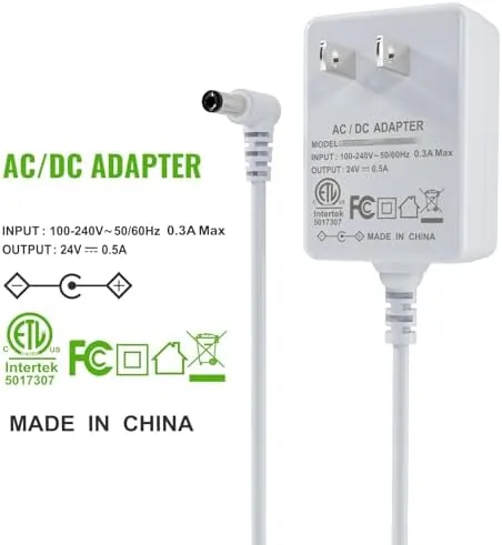 Another view of the SoulBay ETL Listed 24V Diffuser Humidifier Power Cord, 5.6FT |