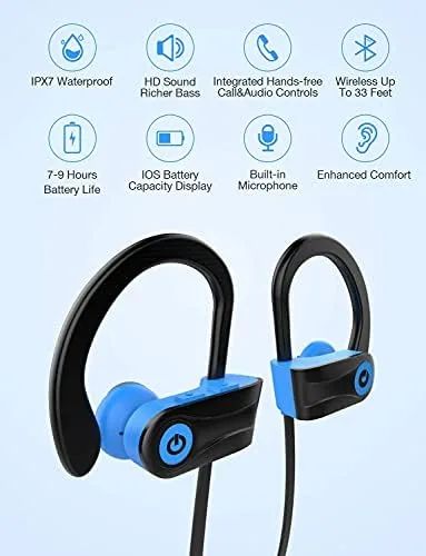 Close look at the Bluetooth Headphones, Otium Wireless Sports Earbuds, Waterproof IPX7 w/Mic, HD build quality