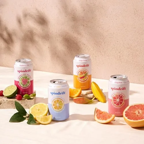 Side by side tasting of Spindrift with two other sparkling water brands