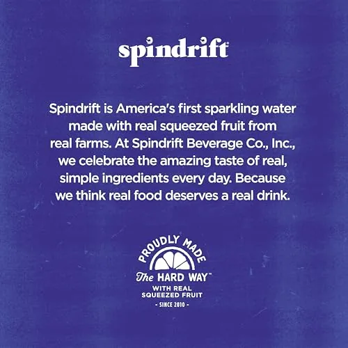 A refrigerator shelf stocked with Spindrift cans from the variety pack