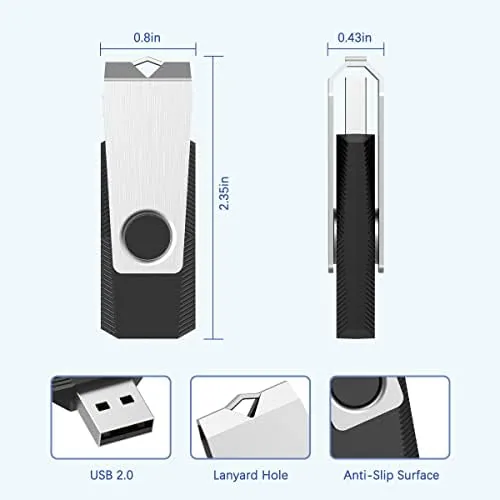 Close look at the RAOYI 32GB USB 2.0 Flash Drive Swivel Metal Memory Stick build quality