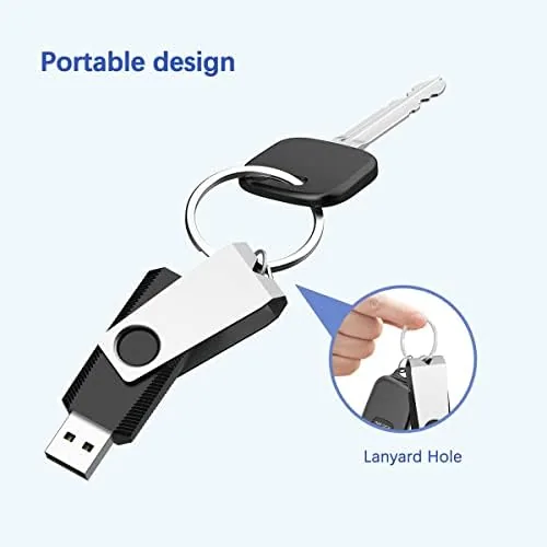 The RAOYI 32GB USB 2.0 Flash Drive Swivel Metal Memory Stick in real use