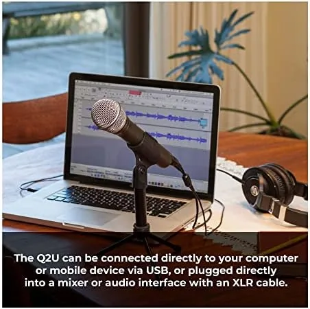 Recording software showing a clean voice waveform captured by the Samson Q2U