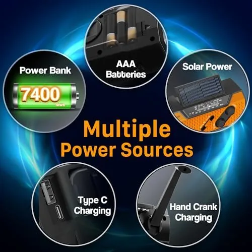 The FosPower NOAA Emergency Weather Radio A1 7400mWh Portable Power Bank compared in context