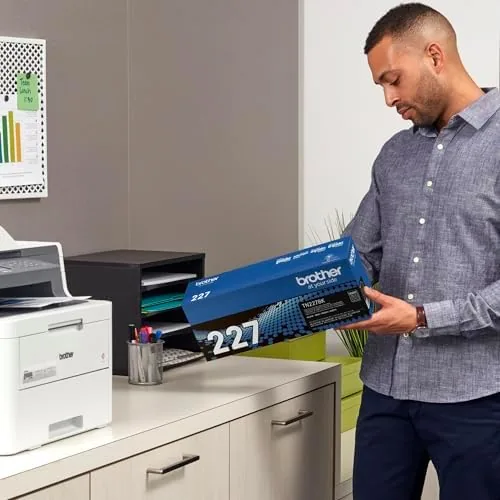 The Brother Genuine TN227, TN227BK, High Yield Toner Cartridge, Replacement Black in real use
