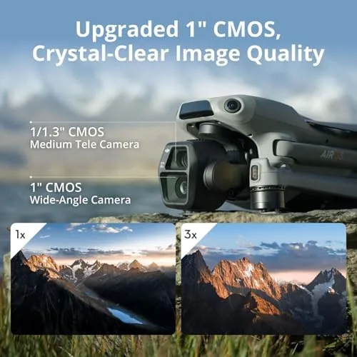 Close up of the dual camera gimbal on the DJI Air 3S
