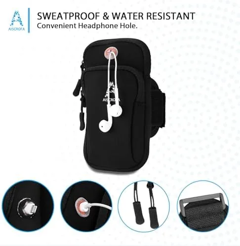 The Sports Armband, Running Gym Universal Smartphone Arm Bag with Earphone in real use