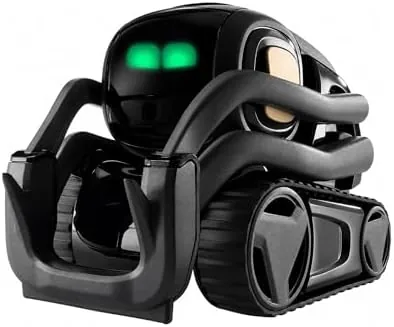 Anki Vector 2.0 robot sitting on a desk with its expressive face screen glowing