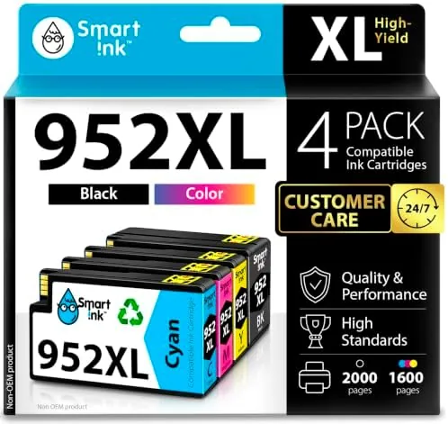 Smart Ink Compatible Ink Cartridges Replacement for HP 952XL 952 XL 4 Combo Pack Review: Tested and Rated