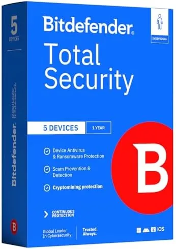 The Bitdefender Total Security 2026 dashboard showing device protection status
