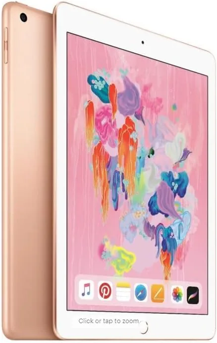 Detail shot of the Apple iPad (6th Generation, 9.7-inch, 2018), 32GB, Wi-Fi, Gold (Renewed) features