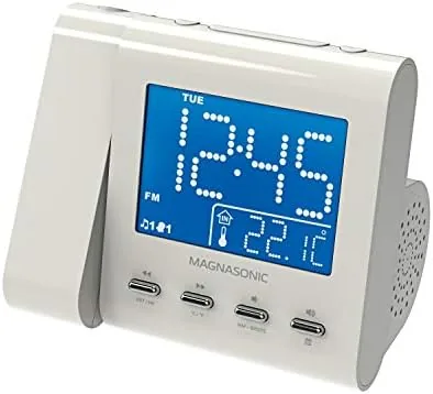 Overview of the Magnasonic Projection Alarm Clock with AM/FM Radio, Battery Backup, Auto