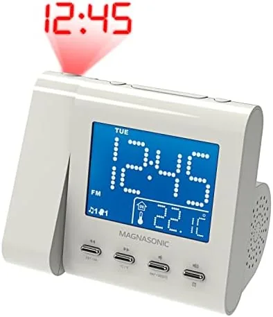 Close look at the Magnasonic Projection Alarm Clock with AM/FM Radio, Battery Backup, Auto build quality