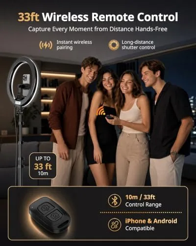 The UBeesize 12" Ring Light with 62" Tripod Stand, Phone Holder compared in context