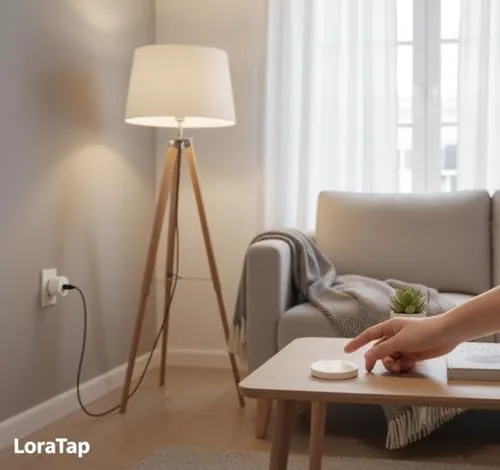 The LoraTap Mini Remote Control Outlet Plug Adapter, 656ft Range Wireless in real use