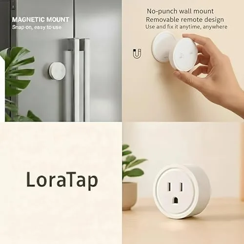 Another view of the LoraTap Mini Remote Control Outlet Plug Adapter, 656ft Range Wireless